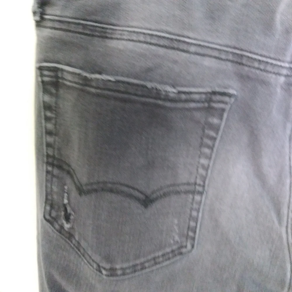 American Eagle Men's Black Heavily Distressed Destroyed Skinny Jeans Size 33x32